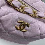Chanel Gabrielle Small Hobo Metallic Crumpled Lambskin Bag In Pink A91810 - 5