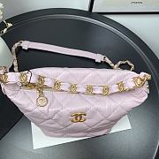 Chanel Gabrielle Small Hobo Metallic Crumpled Lambskin Bag In Pink A91810 - 4