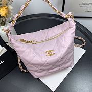 Chanel Gabrielle Small Hobo Metallic Crumpled Lambskin Bag In Pink A91810 - 6