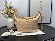 Chanel Gabrielle Small Hobo Metallic Crumpled Lambskin Bag In Light Brown A91810 - 2