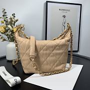 Chanel Gabrielle Small Hobo Metallic Crumpled Lambskin Bag In Light Brown A91810 - 4