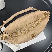 Chanel Gabrielle Small Hobo Metallic Crumpled Lambskin Bag In Light Brown A91810 - 6