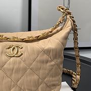 Chanel Gabrielle Small Hobo Metallic Crumpled Lambskin Bag In Light Brown A91810 - 5