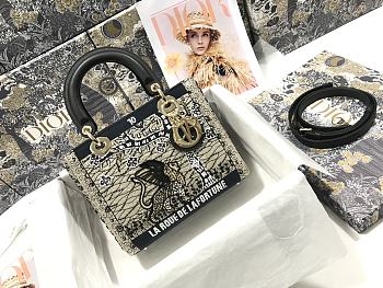 Dior Lady Dior Five-Pattern Embroidered Star Beads M0565 Size 24x20x11cm