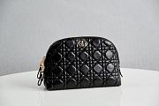 Dior Caro Beauty Pouch Black Cannage Lambskin S5047 Size 23x15.5x7.5cm - 1