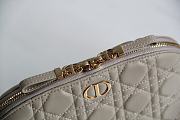 Dior Caro Beauty Pouch Cannage Lambskin In White S5047 Size 23x15.5x7.5cm - 4