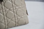 Dior Caro Beauty Pouch Cannage Lambskin In White S5047 Size 23x15.5x7.5cm - 3