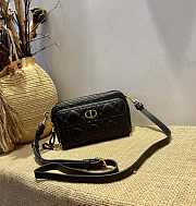 Dior Caro Double Pounch Black Cannage Lambskin S5047 Size 19x10.5x5cm  - 1