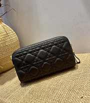 Dior Caro Double Pounch Black Cannage Lambskin S5047 Size 19x10.5x5cm  - 6