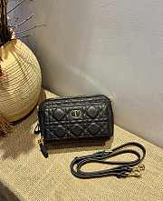 Dior Caro Double Pounch Black Cannage Lambskin S5047 Size 19x10.5x5cm  - 4