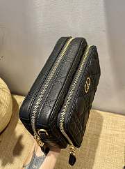 Dior Caro Double Pounch Black Cannage Lambskin S5047 Size 19x10.5x5cm  - 2