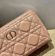 Dior Caro Double Pounch Pink Cannage Lambskin S5047 Size 19x10.5x5cm  - 4