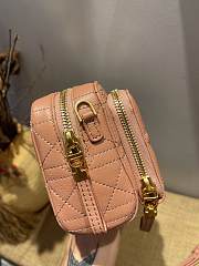 Dior Caro Double Pounch Pink Cannage Lambskin S5047 Size 19x10.5x5cm  - 6