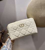 Dior Caro Double Pounch White Cannage Lambskin S5047 Size 19x10.5x5cm  - 3