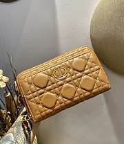 Dior Caro Double Pounch Brown Cannage Lambskin S5047 Size 19x10.5x5cm  - 1