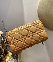 Dior Caro Double Pounch Brown Cannage Lambskin S5047 Size 19x10.5x5cm  - 4
