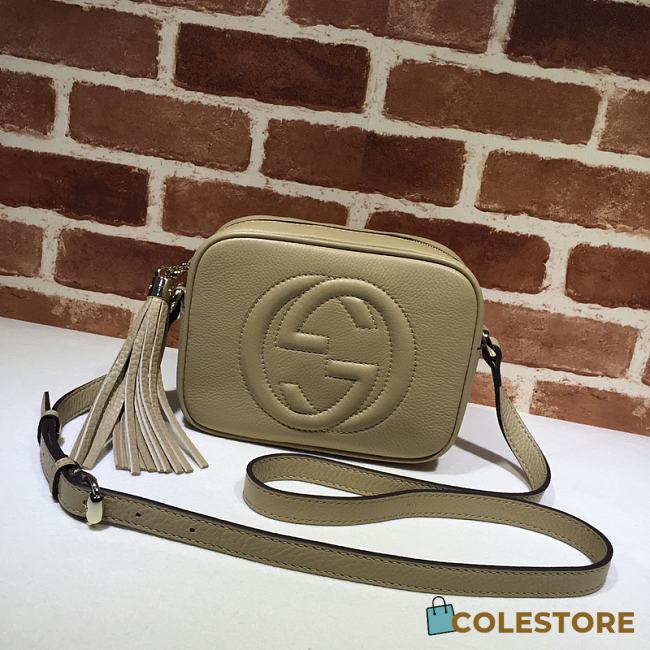 Gucci Soho Small Leather Disco Bag In Beige 308364 Size 21x15x7cm - 1