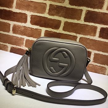 Gucci Soho Small Leather Disco Bag In Grey 308364 Size 21x15x7cm