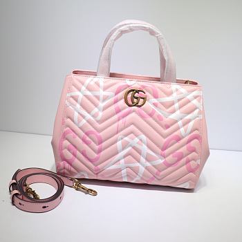 Gucci GG Marmont Shoulder Bag In Pink 448054 Size 26x20x12cm