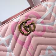 Gucci GG Marmont Shoulder Bag In Pink 448054 Size 26x20x12cm - 6