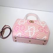Gucci GG Marmont Shoulder Bag In Pink 448054 Size 26x20x12cm - 5