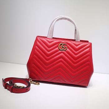Gucci Marmont Shoulder Bag In Red 448054 Size 26x20x13cm