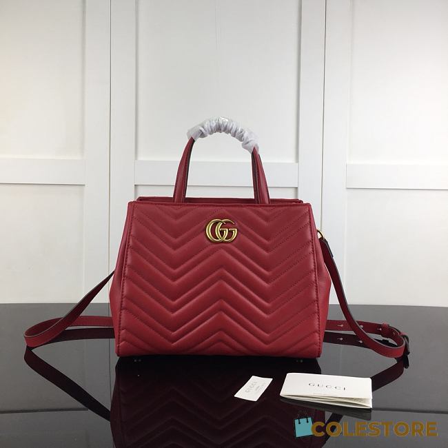 Gucci GG Marmont Top 2ways Shoulder Bag In Rose 448054 Size 26x20x13cm - 1