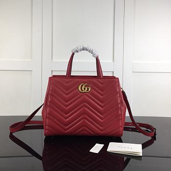 Gucci GG Marmont Top 2ways Shoulder Bag In Rose 448054 Size 26x20x13cm