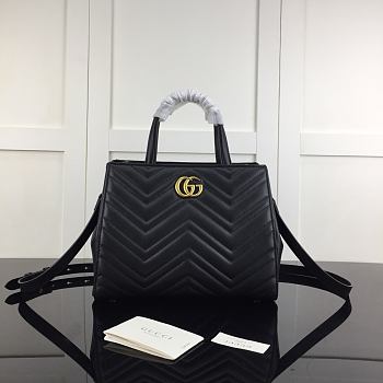 Gucci GG Marmont Top 2ways Shoulder Bag In Black 448054 Size 26x20x13cm