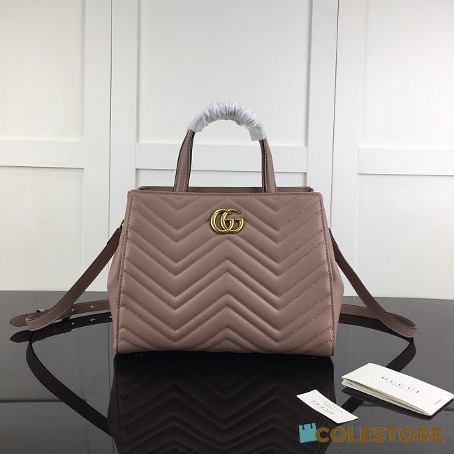 Gucci GG Marmont Top 2ways Shoulder Bag In Beige 448054 Size 26x20x13cm - 1