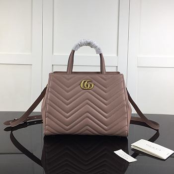 Gucci GG Marmont Top 2ways Shoulder Bag In Beige 448054 Size 26x20x13cm