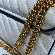 Gucci GG Marmont Small Shoulder Bag In White and Blue 443497 Size 26x15x7cm - 3