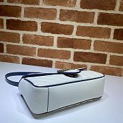 Gucci GG Marmont Small Shoulder Bag In White and Blue 443497 Size 26x15x7cm - 4