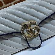 Gucci GG Marmont Small Shoulder Bag In White and Blue 443497 Size 26x15x7cm - 5