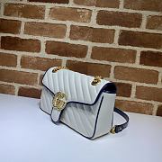 Gucci GG Marmont Small Shoulder Bag In White and Blue 443497 Size 26x15x7cm - 6