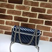 Gucci GG Marmont Small Shoulder Bag Turquoise Leather Trim 26cm - 2