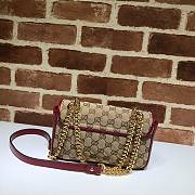 Gucci GG Marmont Small Shoulder Bag Canvas Leather Trim 26cm - 2