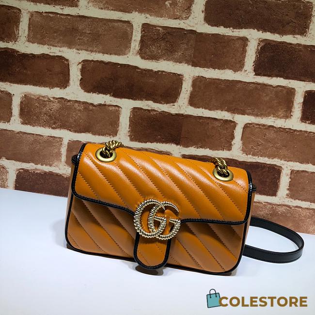 Gucci GG Marmont Small Shoulder Bag Leather Trim 443497 Size 26x15x7cm - 1