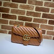 Gucci GG Marmont Small Matelassé Shoulder Bag Brown Leather 26cm - 1