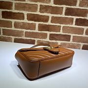 Gucci GG Marmont Small Matelassé Shoulder Bag Brown Leather 26cm - 4
