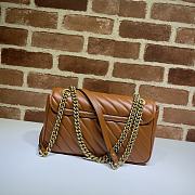 Gucci GG Marmont Small Matelassé Shoulder Bag Brown Leather 26cm - 3