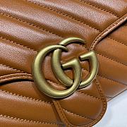 Gucci GG Marmont Small Matelassé Shoulder Bag Brown Leather 26cm - 2
