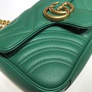 Gucci GG Marmont Small Matelassé Shoulder Bag Dark Green 26cm - 3