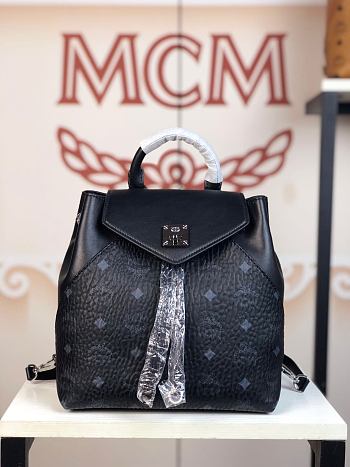MCM Stark Side Studs Backpack In Black 5922 Size 24x21x12cm