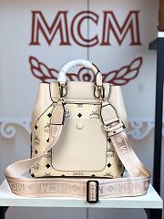 MCM Stark Side Studs Backpack In Beige 5922 Size 24x21x12cm - 4