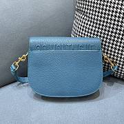 Dior Medium Dior Bobby Bag In Sea Blue Lychee Pattern M9319 Size 22x7x18cm - 5