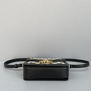 Ceiline Medium Triomphe Bag In Textile With Triomphe Embroidery And Calfskin Black 191242 - 2