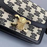 Ceiline Medium Triomphe Bag In Textile With Triomphe Embroidery And Calfskin Black 191242 - 4