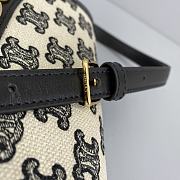 Ceiline Medium Triomphe Bag In Textile With Triomphe Embroidery And Calfskin Black 191242 - 5