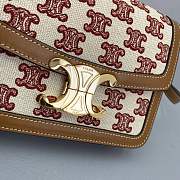 Ceiline Medium Triomphe Bag In Textile With Triomphe Embroidery And Calfskin Vintage Pink 188882 - 6